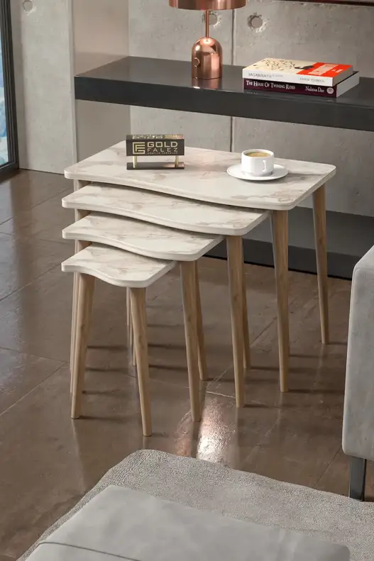 Zigon Coffee Table Wooden 4 Piece Square
