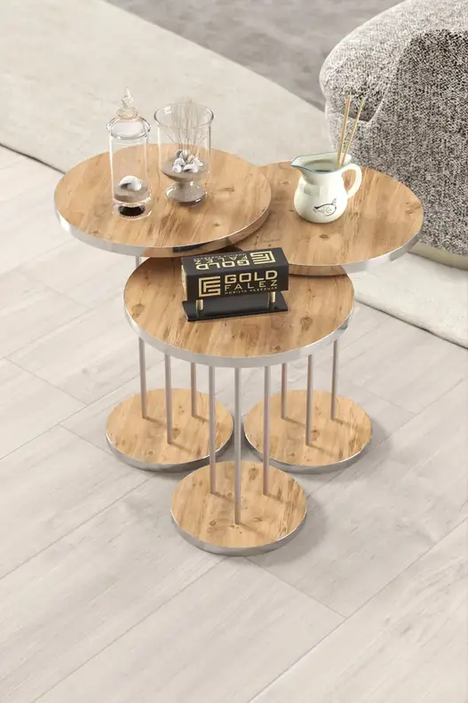 Coffee Table and Zigon Coffee Table Terra Set Silver