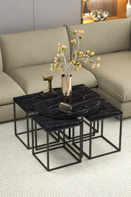 Oval Lux 5 Piece Center and Zigon Coffee Table Set