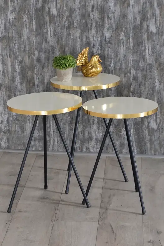 Black Metal Gold Zigon Coffee Table