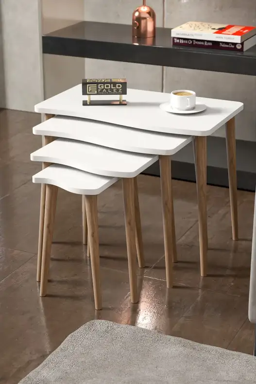 Zigon Coffee Table Wooden 4 Piece Square