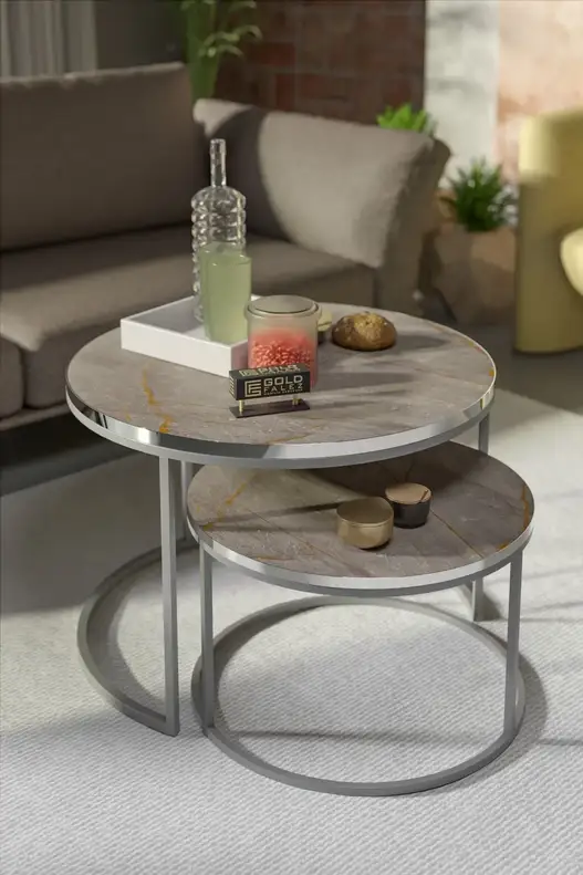 Coffee Table Double Silver Luxury Special