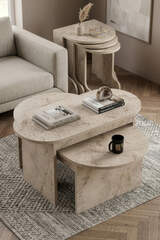 Setro İkili Orta Sehpa Ve 3’lü Zigon Sehpa Seti