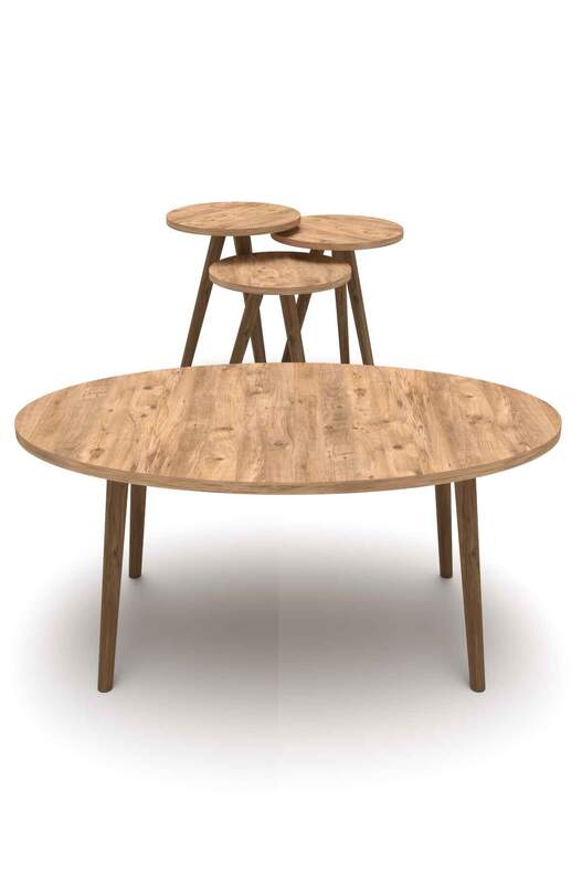 Ellipse Wooden Zigon Centre Coffee Table Set