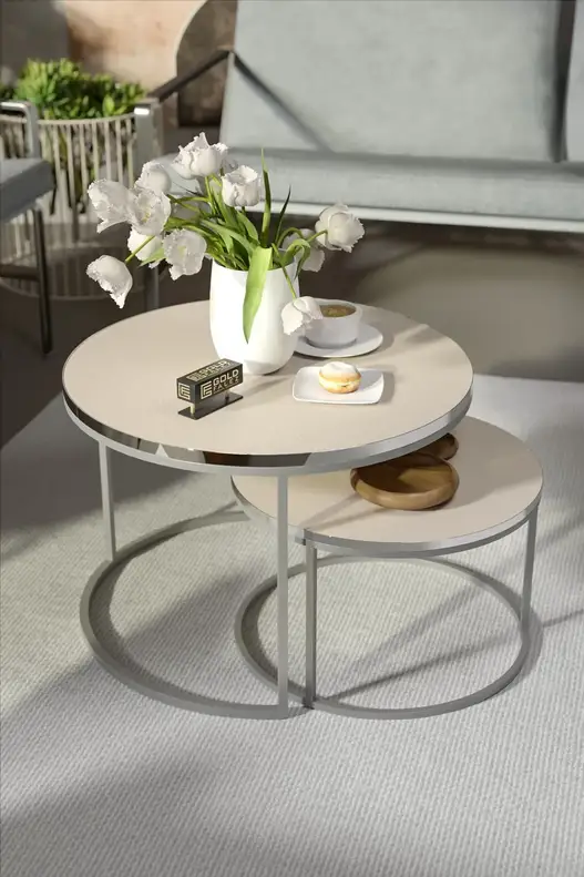 Coffee Table Double Silver Luxury Special
