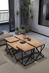V Lux 5 Piece Center and Zigon Coffee Table Set