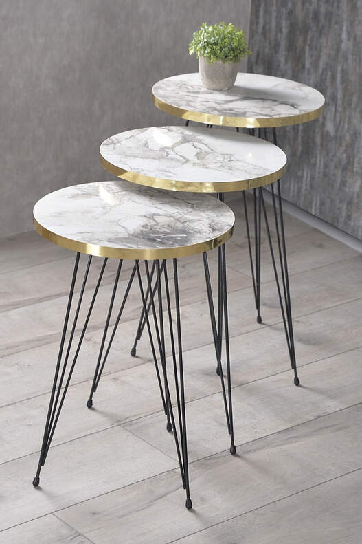Black Wire Gold Zigon Coffee Table