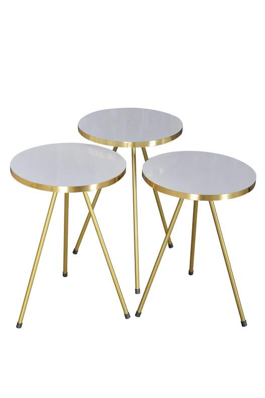 Gold Metal Zigon Coffee Table