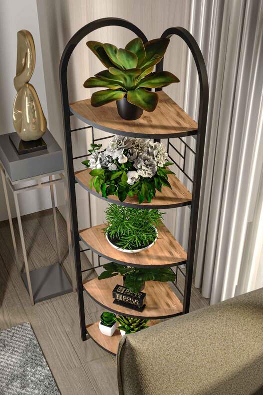 Bohemian Corner Flower Bed with 5 Shelves