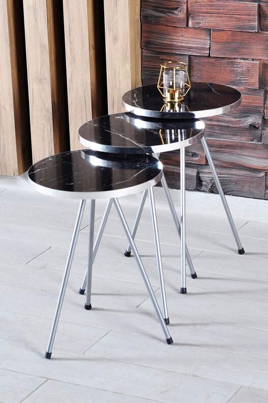 Silver Metal Zigon Coffee Table
