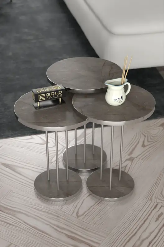 Coffee Table and Zigon Coffee Table Terra Set Silver