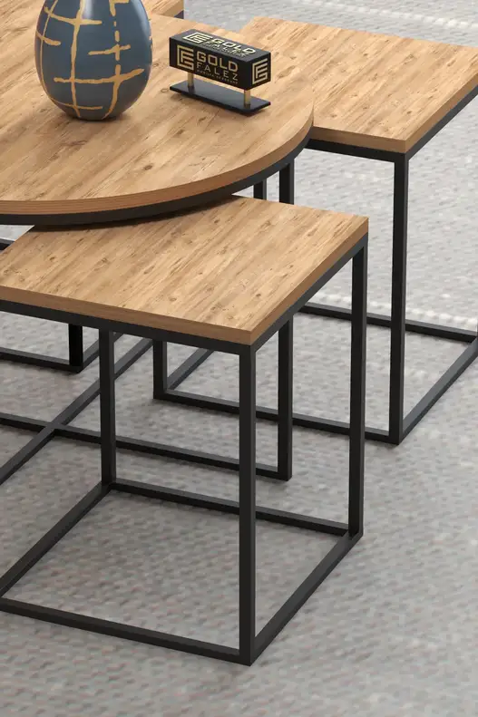 Oval Lux 5 Piece Center and Zigon Coffee Table Set