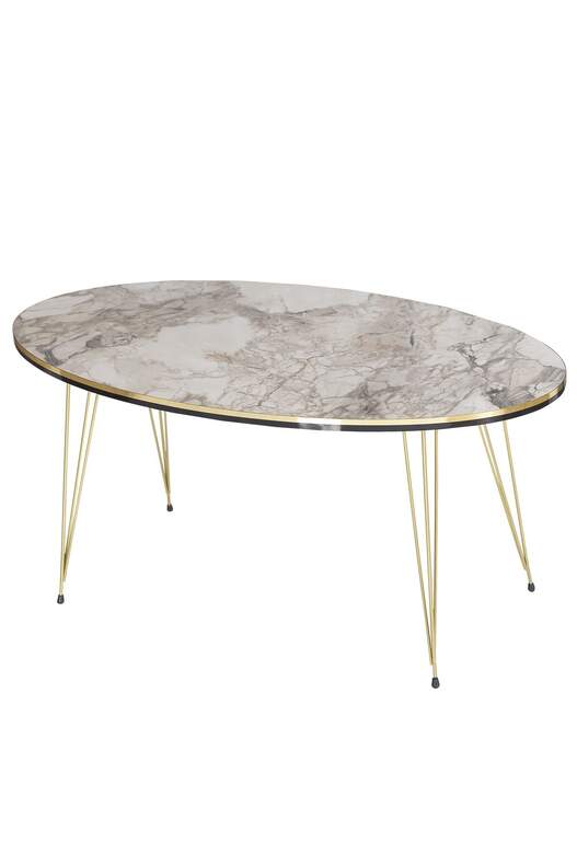 Gold Wire Double Gold Centre Coffee Table Ellipse