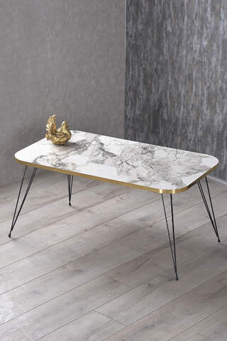 Black Wire Gold Centre Coffee Table Square