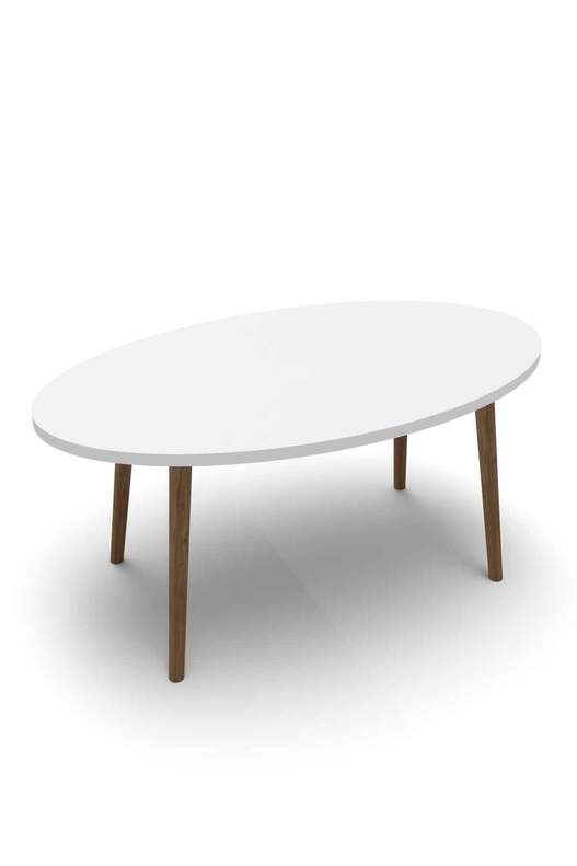 Ellipse Wooden Zigon Centre Coffee Table Set