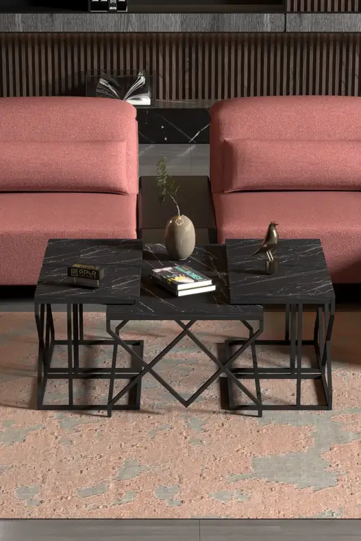 V Lux 5 Piece Center and Zigon Coffee Table Set