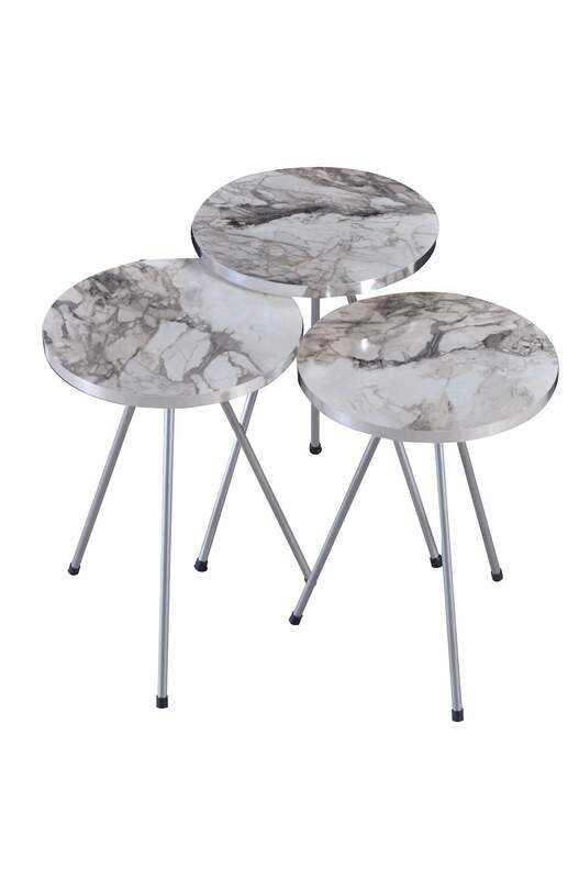 Silver Metal Zigon Coffee Table
