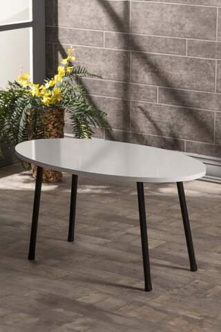 Black Metal Centre Coffee Table Ellipse