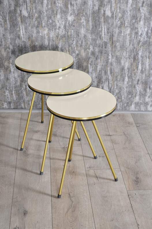 Gold Metal Double Gold Zigon Coffee Table