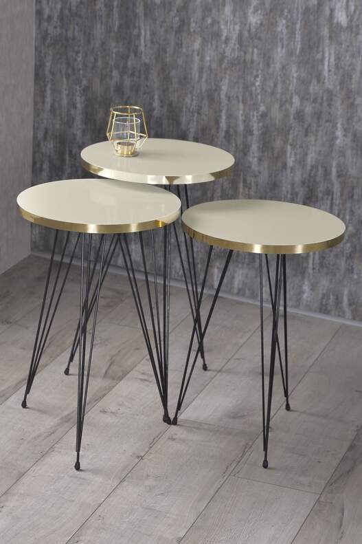 Black Wire Gold Zigon Coffee Table