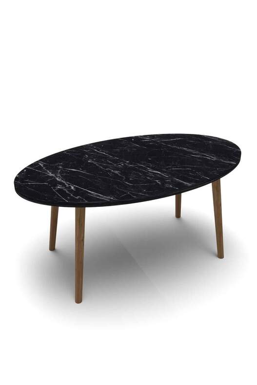 Wooden Centre Coffee Table Ellipse