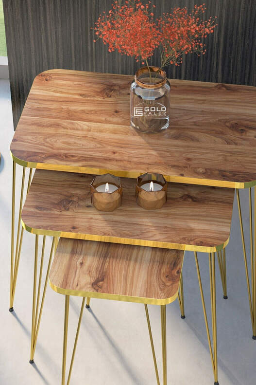 Gold Wire Square Zigon Coffee Table