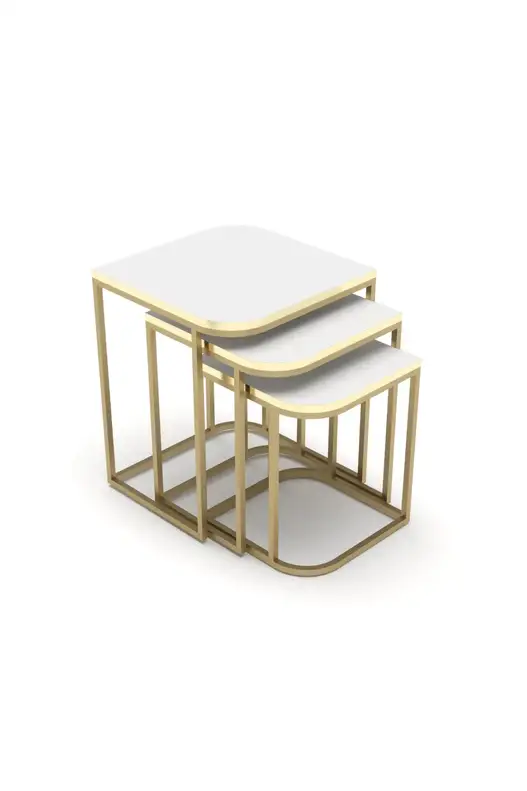 Damla Zigon Coffee Table Gold White