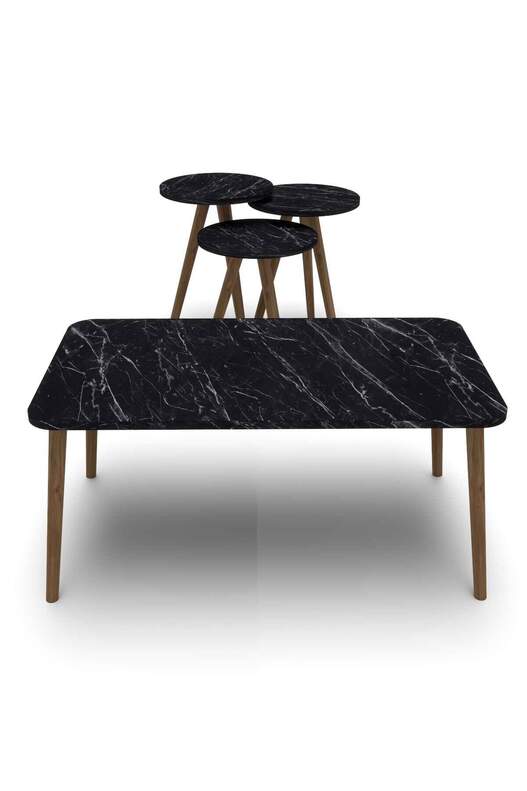 Square Lathe Zigon Centre Coffee Table Set