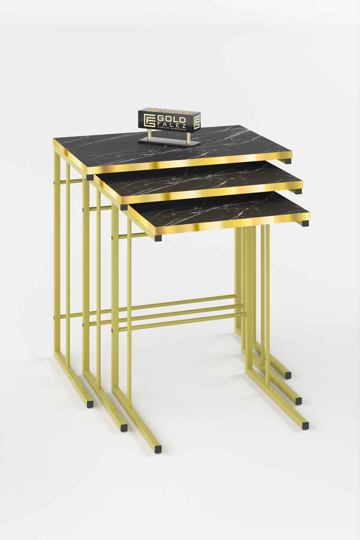 Solo Altın Zigon Sehpa - 57 cm - Farklı Açı