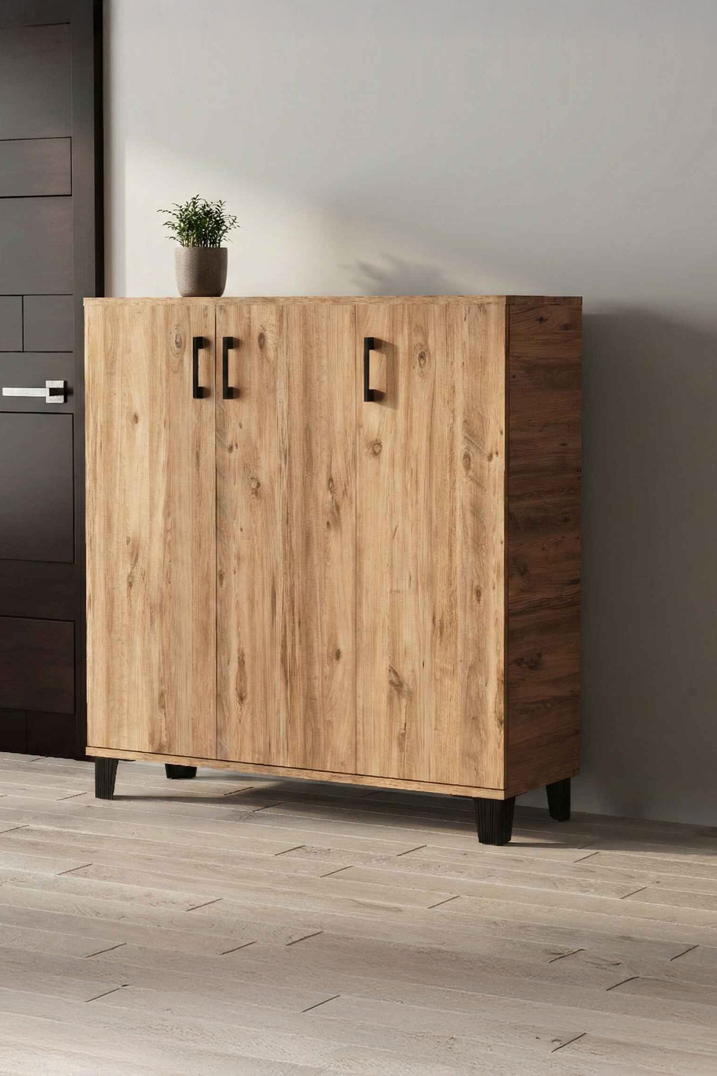 3 Kapaklı Ayakkabılık - Ön Görünüm