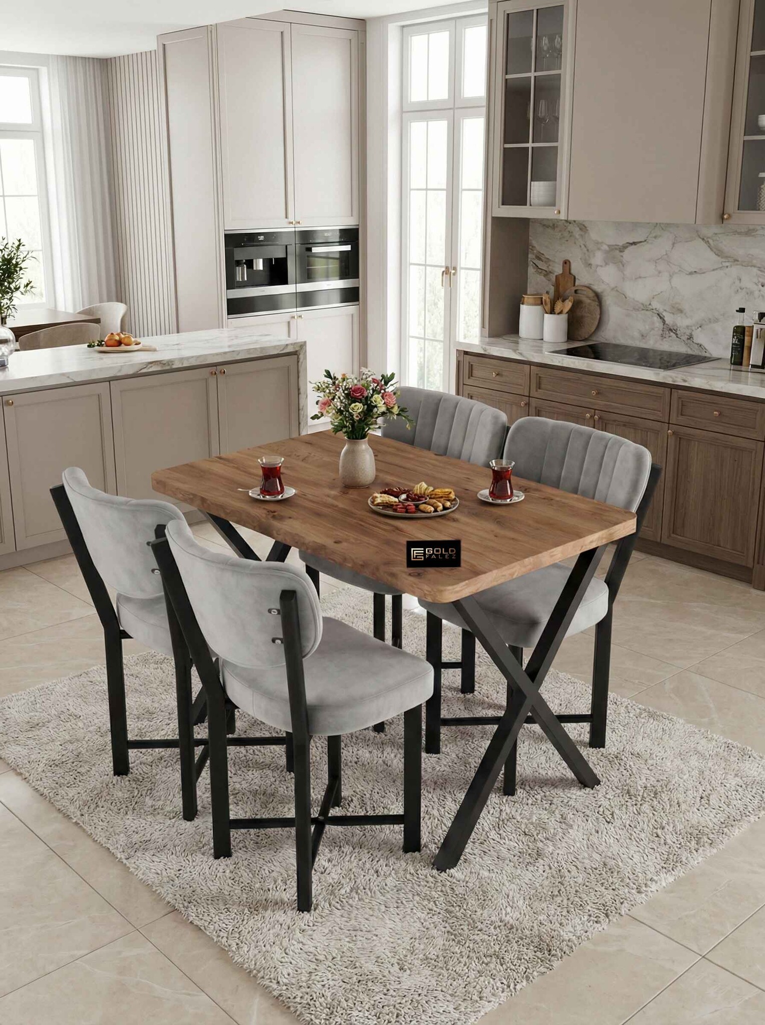 Elma Masa Takımı 70x110 cm - Detay