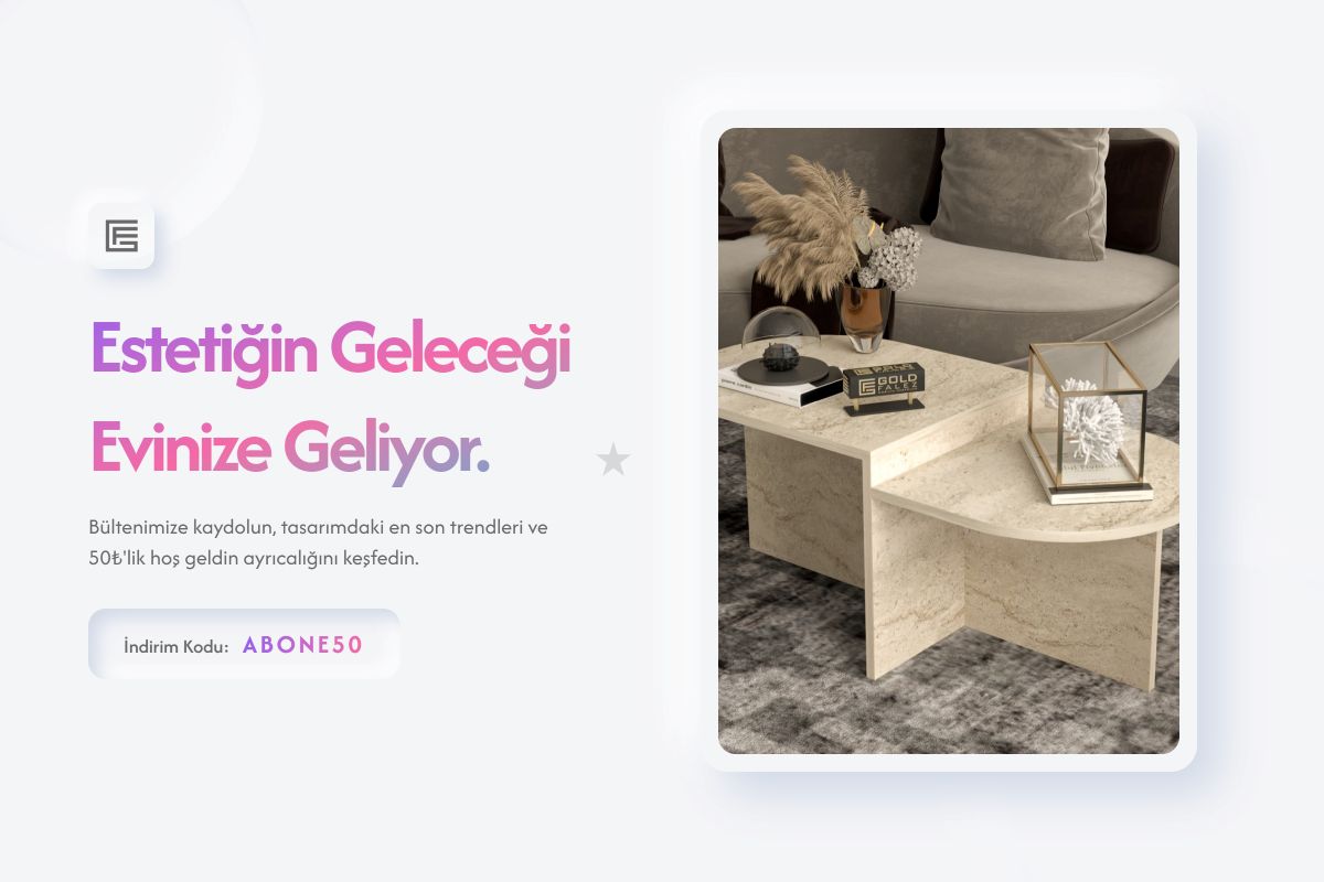 Bültene Abone Olarak 50₺ indirim Kuponu Kullanın!